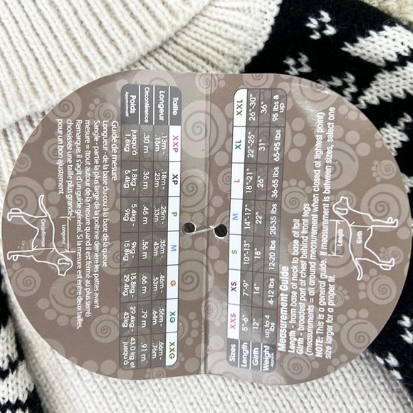 PETRAGEOUS |🐶🧶Black Cream Fair Isle Nordic Turtleneck Dog Sweater MEDIUM ✨NWT✨ - Picture 5 of 6